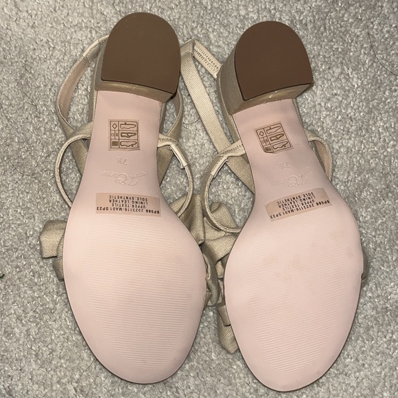 Lucie bow slingback sandals in natural twill - Picture 3 of 3